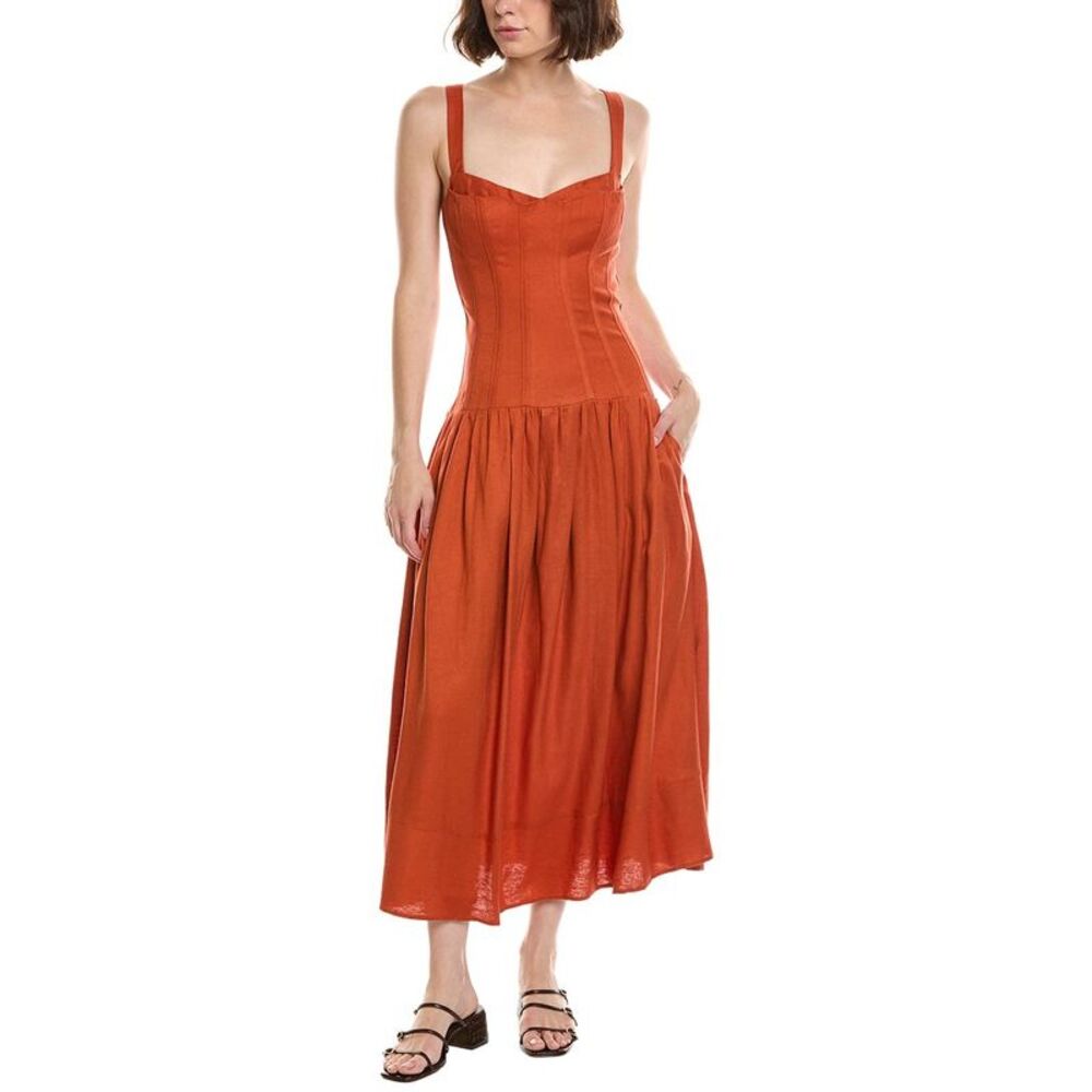 Nicholas Womens  Makenna Linen-Blend Dress
